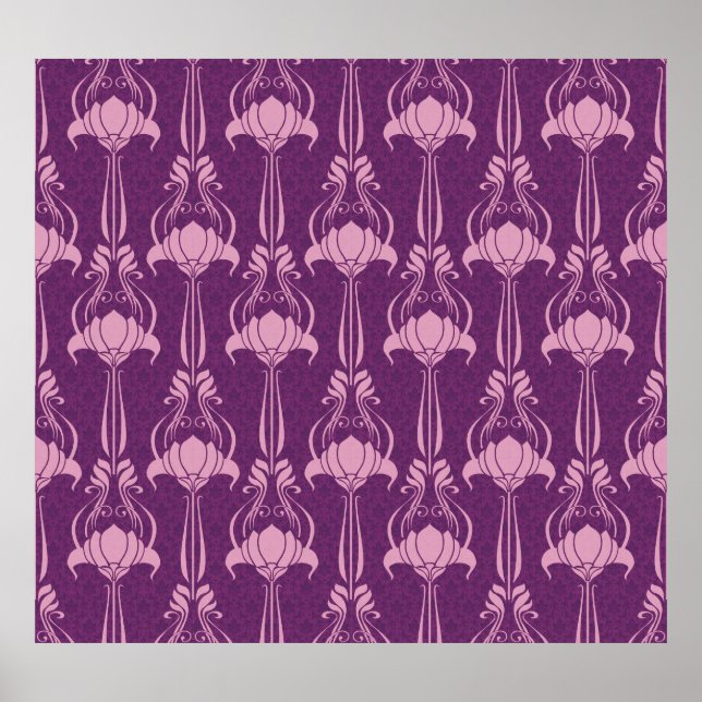 Poster Papel de parede flexível - Design violeta rosa (Frente)
