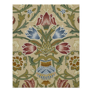 Póster Papel de Parede Floral Brocado William Morris