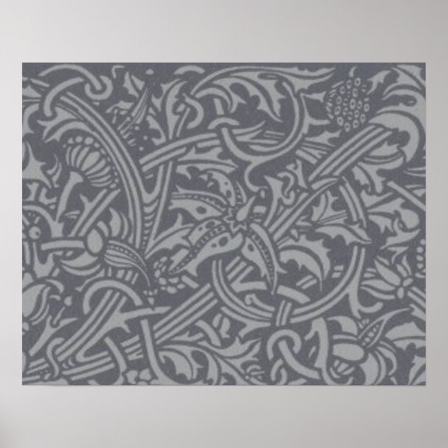 Póster Papel de Parede Floral de Cardo de William Morris  (Frente)