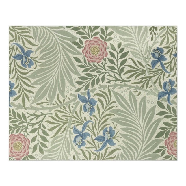 Póster Papel de Parede Floral Larkspur de William Morris (Frente)