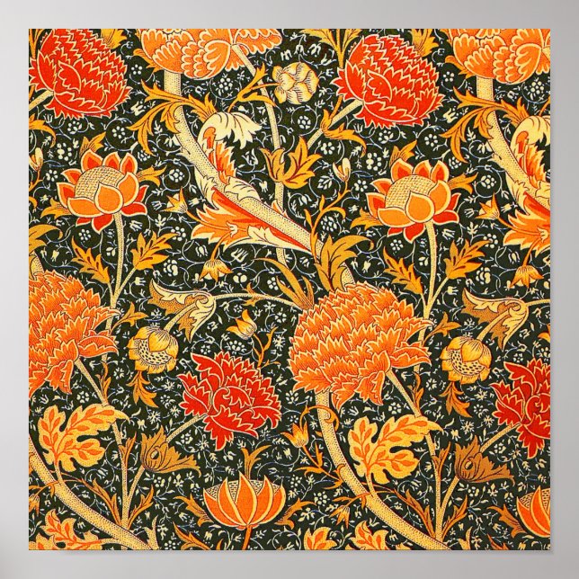 Póster Papel de Parede Floral William Morris Cray (Frente)