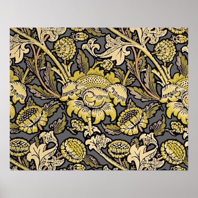 Póster Papel de parede floral William Morris Wey  (Frente)