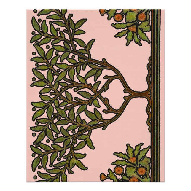 Póster Papel de Parede Friso de Árvore de William Morris  (Frente)
