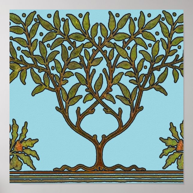 Póster Papel de Parede Friso Floral de William Morris (Frente)