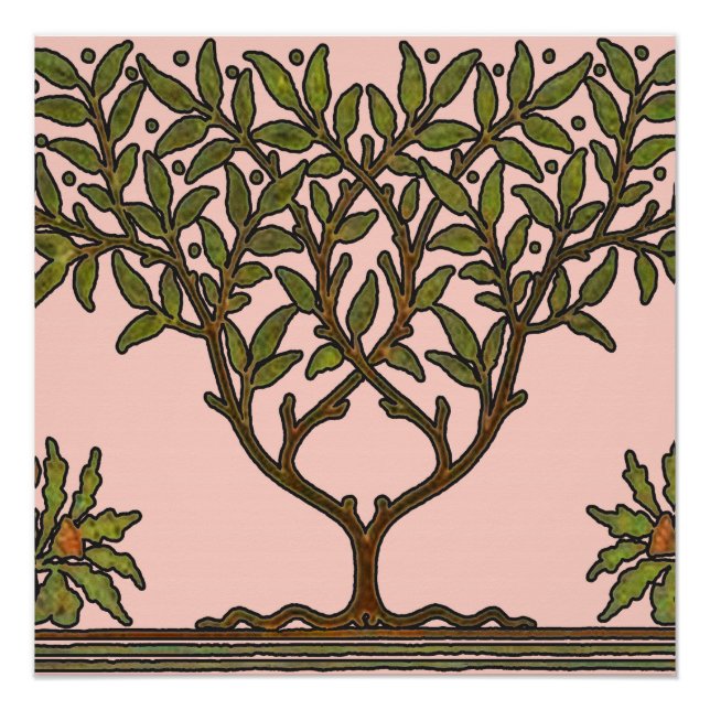 Póster Papel de Parede Friso Floral de William Morris (Frente)