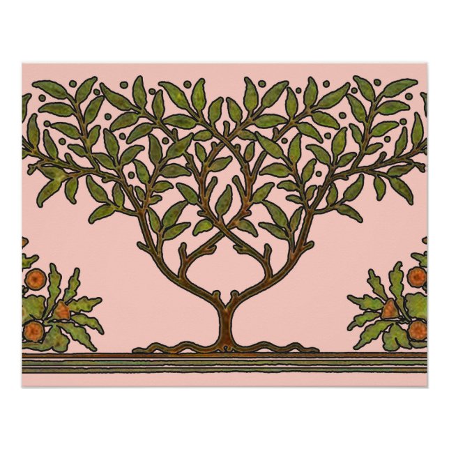 Póster Papel de Parede Friso Floral de William Morris (Frente)