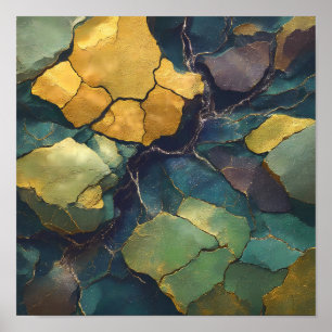 Poster Papel de Parede Mineral Comprimido com Metalli Lum