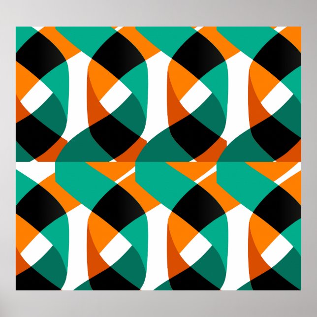 Poster Papel de parede retrô: Design de vinheta (Frente)