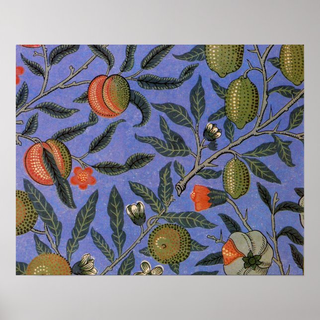 Póster Papel de Parede Romã William Morris (Frente)