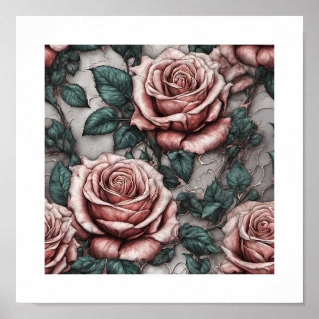 Poster papel de parede rosa (Frente)