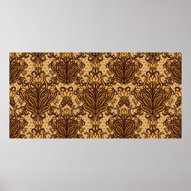 Poster Papel de parede sem costura, estilo art nouveau, V (Frente)