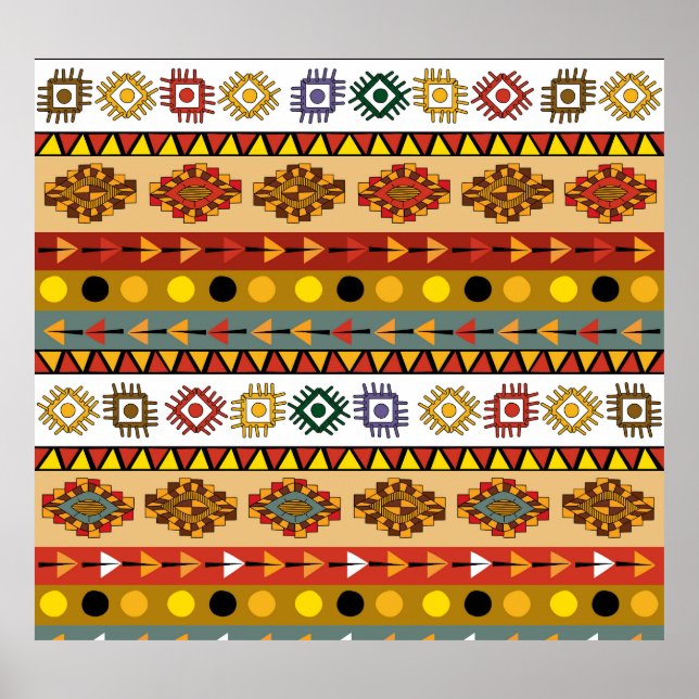 Poster Papel de parede tribal, design artístico. (Frente)