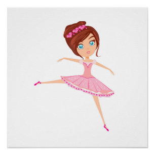 Póster Papel de poster bonito da bailarina (Semi-Brilho)