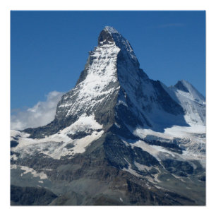 Póster Papel de poster suíço dos cumes de Matterhorn