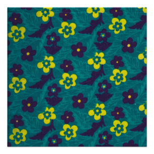 Póster Papel de Presente Floral Estampa de Tecido Floral