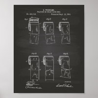 Papel de toucador Roll 1891 Quadro de arte patente