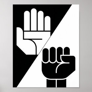 Poster Papel Derrota Pedra – Arte Minimalista Preto e Bra