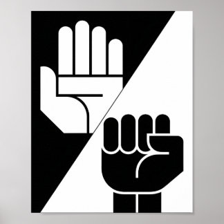 Poster Papel Derrota Pedra – Arte Minimalista Preto e Bra