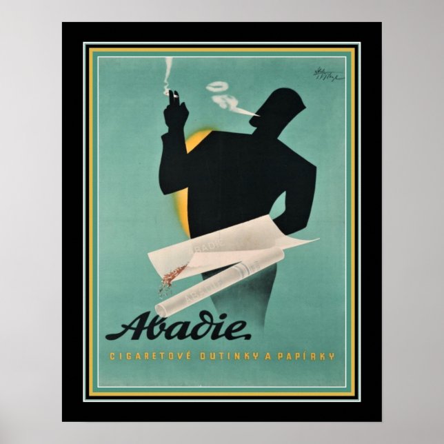 Poster Papel francês para cigarros Ad cerca dos anos 30 (Frente)