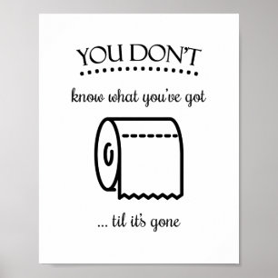 Poster Papel Higiênico Até Acabar Arte Engraçada para Ban