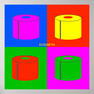 Poster Papel higiênico retrô-psicodélico Pop