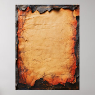 Poster Papel Parchmento com Bordas Queimadas