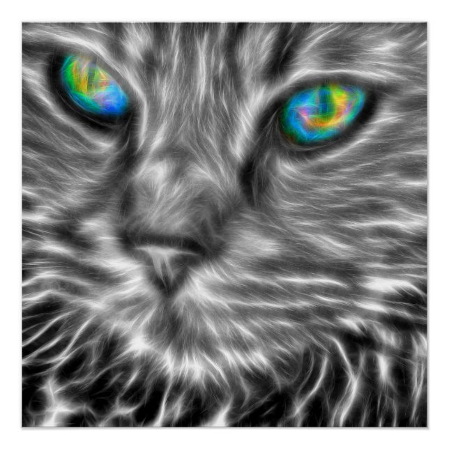 Póster Papel Poster (Semibrilho) para cinza de de 20" x 2 (Frente)