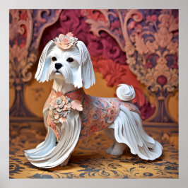 Poster Papel Rococo Maltês Pastel Cores