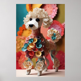 Poster Papel Rococo - Poodle Pastel Cores