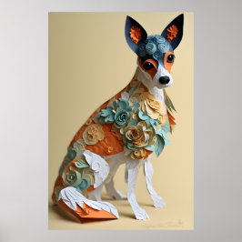 Poster Papel Rococo Toy Fox Terrier Pastel Cores