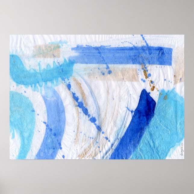 Poster Papel texturizado Blues 022 Abstrato (Frente)