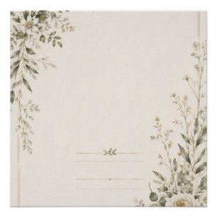 Póster Papelaria de Casamento com Charme Botânico Natural