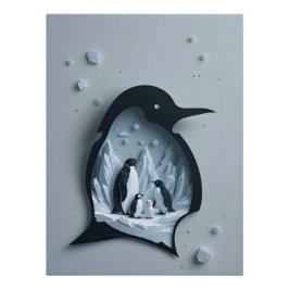 Póster Papercraft Panorama Antártico