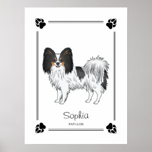 Poster Papillon Tricolor Fofo com Patas e Texto