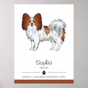 Poster Papillon Vermelho e Branco Fofinho com Texto Perso