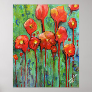 Poster Papoilas no primavera