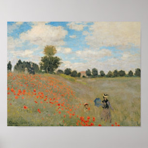 Póster Papoilas selvagens de Claude Monet  , perto de
