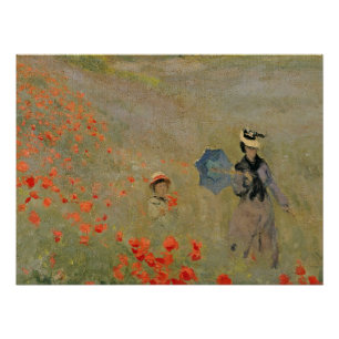 Póster Papoilas selvagens de Claude Monet  , perto de