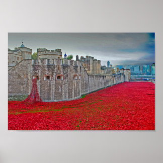 Poster Papoulas Vermelhas Da Torre De Londres Papoula Ver