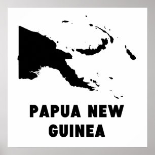Póster Papua Nova Guiné Silhouette