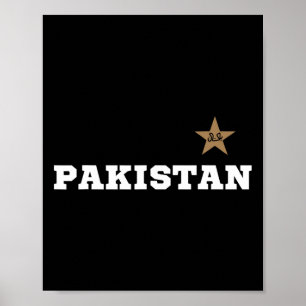 Poster Paquistão Bandeira Paquistanesa Estrela Críquete H