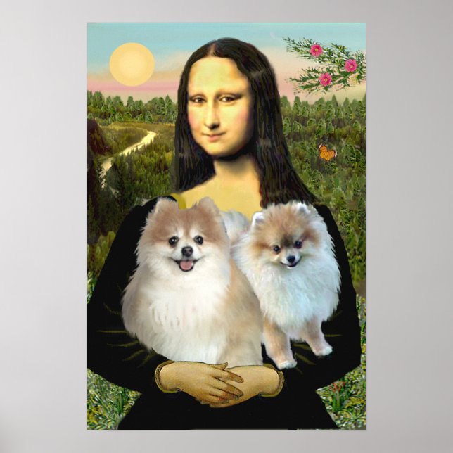 Póster Par 3 da Pomerânia - Mona Lisa (Frente)