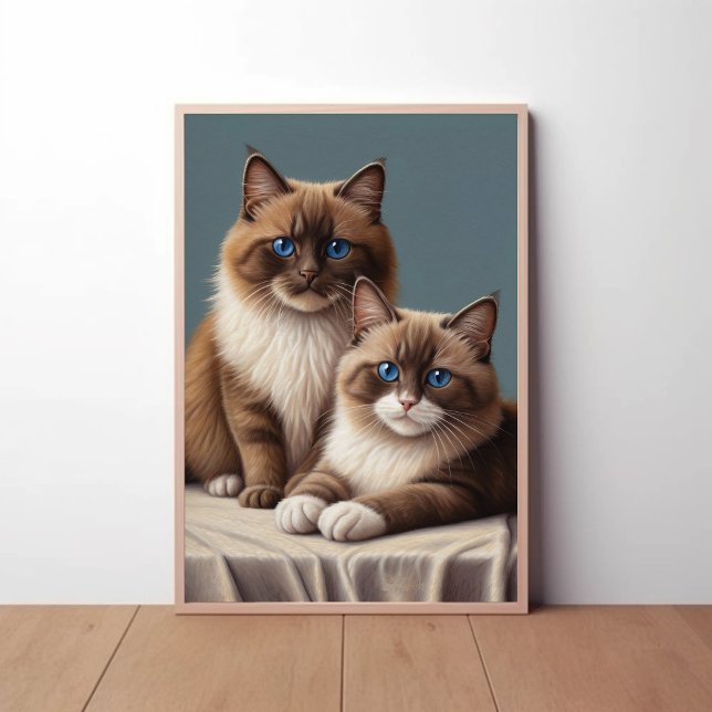 Poster Par Cozy de Ragdoll Cats Fluffy Pet Art (Criador carregado)