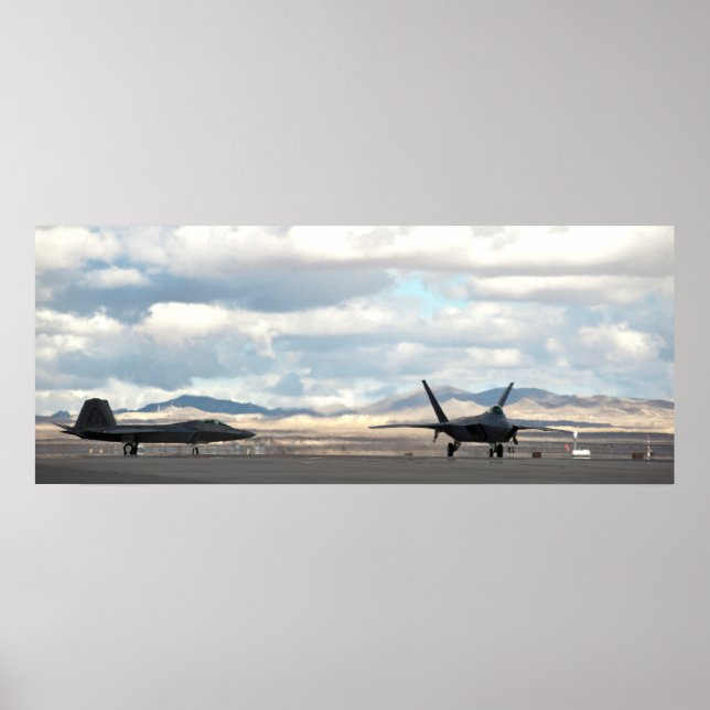 Póster Par de aeronave de Raptor F-22 (Frente)