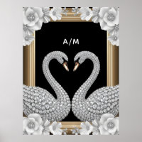 Par de Cisnes de Cristal Símbolo de Amor Eterno