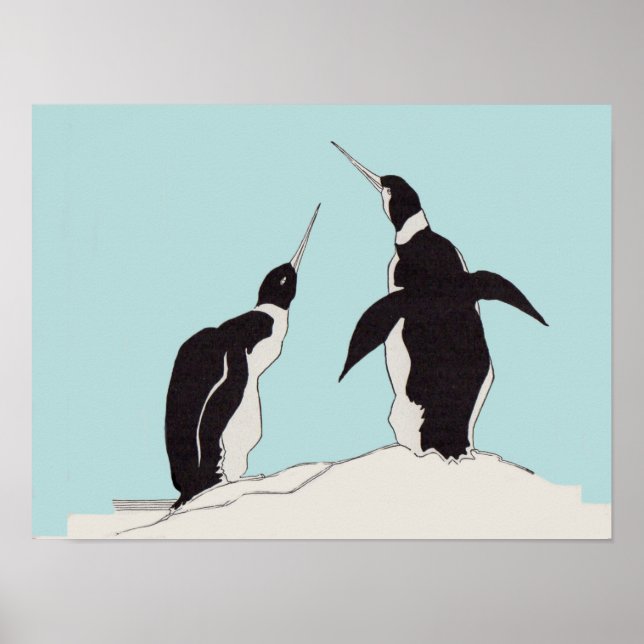 Póster par de pinguins (Frente)