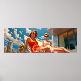 Poster Par de senhoras no sótão de Miami - Ultra largo