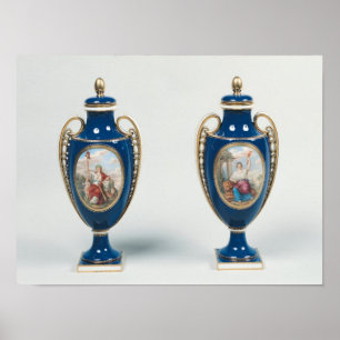 Poster Par de vasos de Sevres decorados com alergia