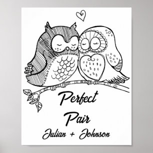 Poster Par perfeito personalizado para casais
