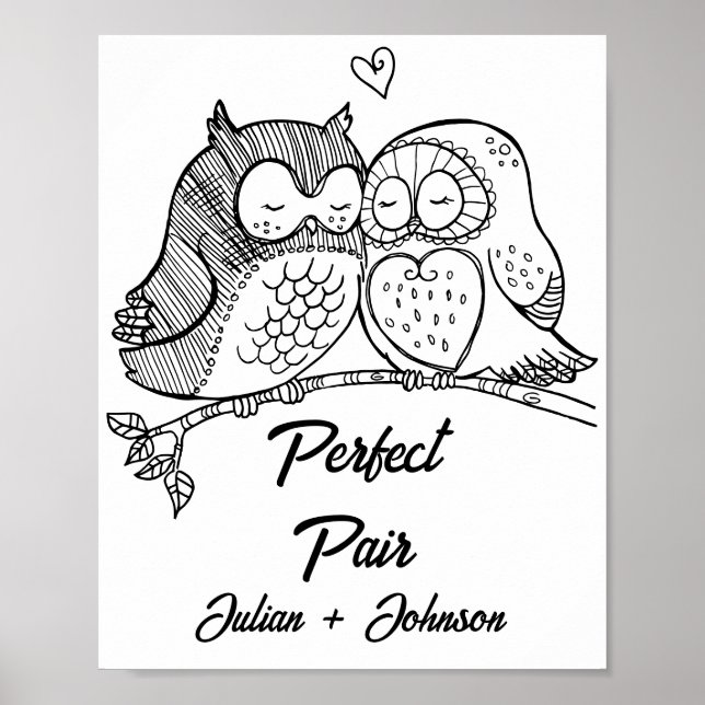 Poster Par perfeito personalizado para casais (Frente)